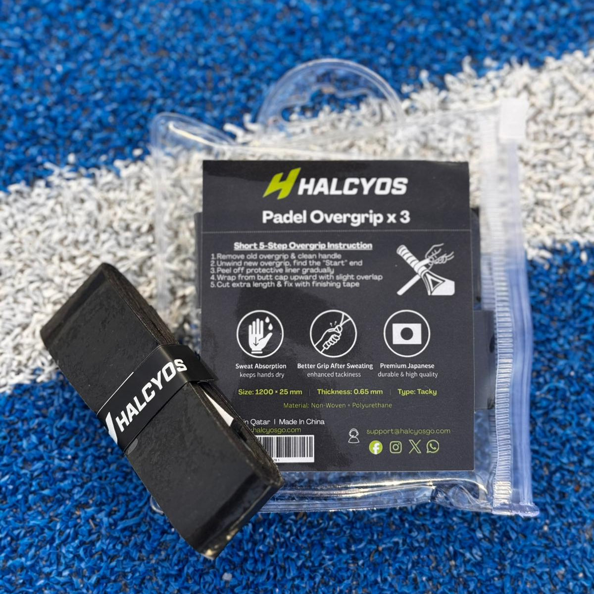 Premium padel overgrip by Halcyos GO
