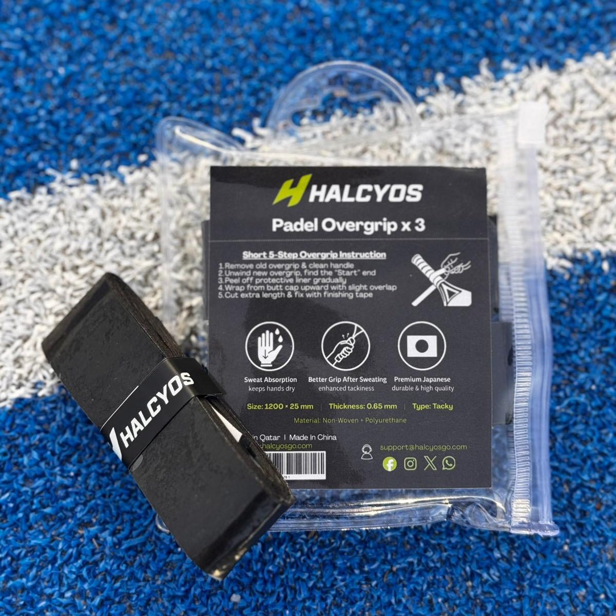 Premium padel overgrip by Halcyos GO