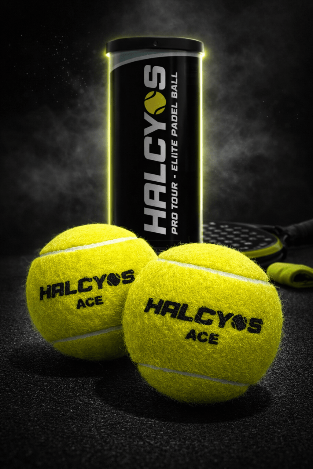 HALCYOS premium padel balls product packaging