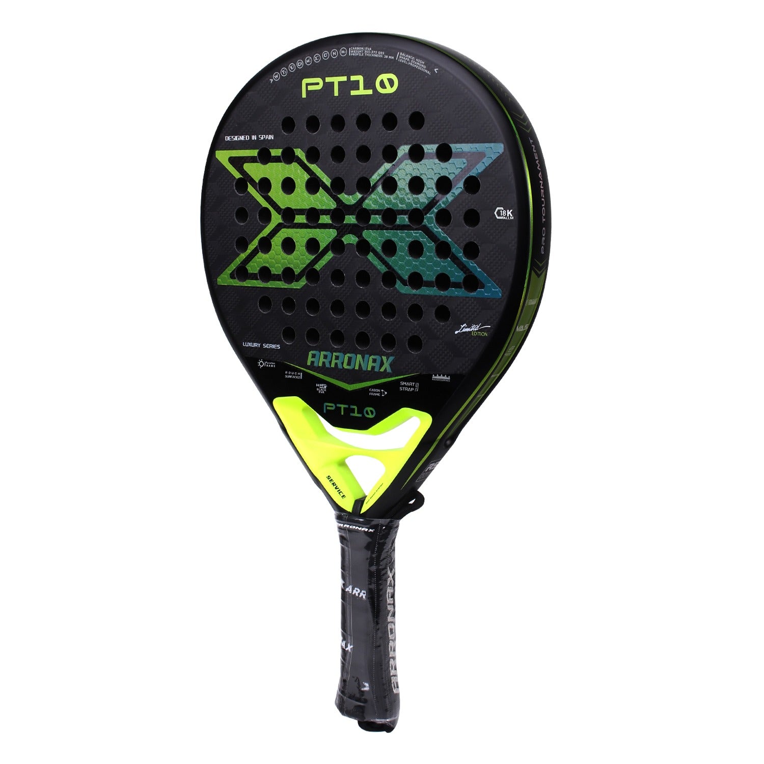 arronax pt10 18k carbon padel racket surface