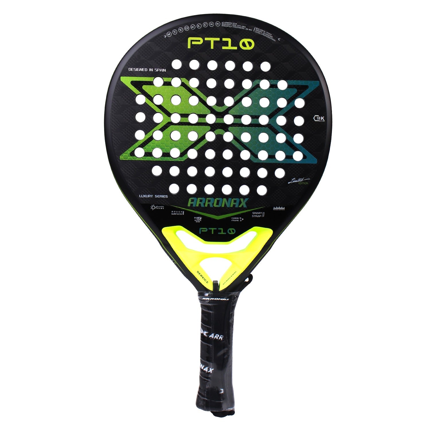arronax pt10 padel racket black eva core