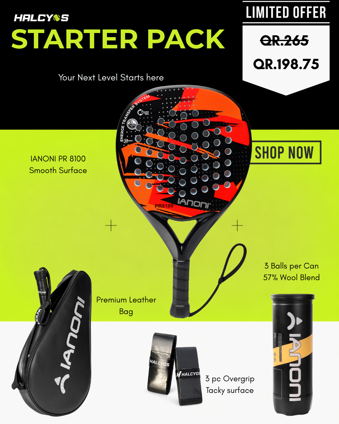 Halcyos Apex Elite carbon padel racket for advanced performance