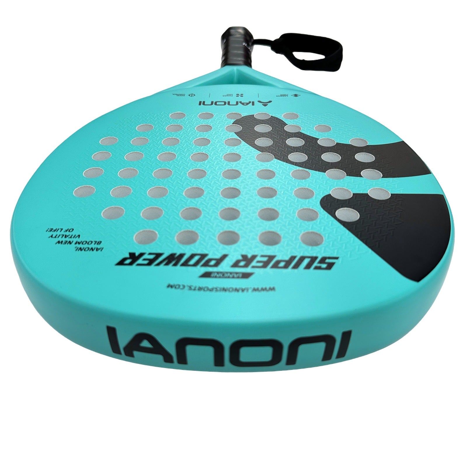 Side profile of Halcyos padel racket lightweight carbon fiber frame in Doha