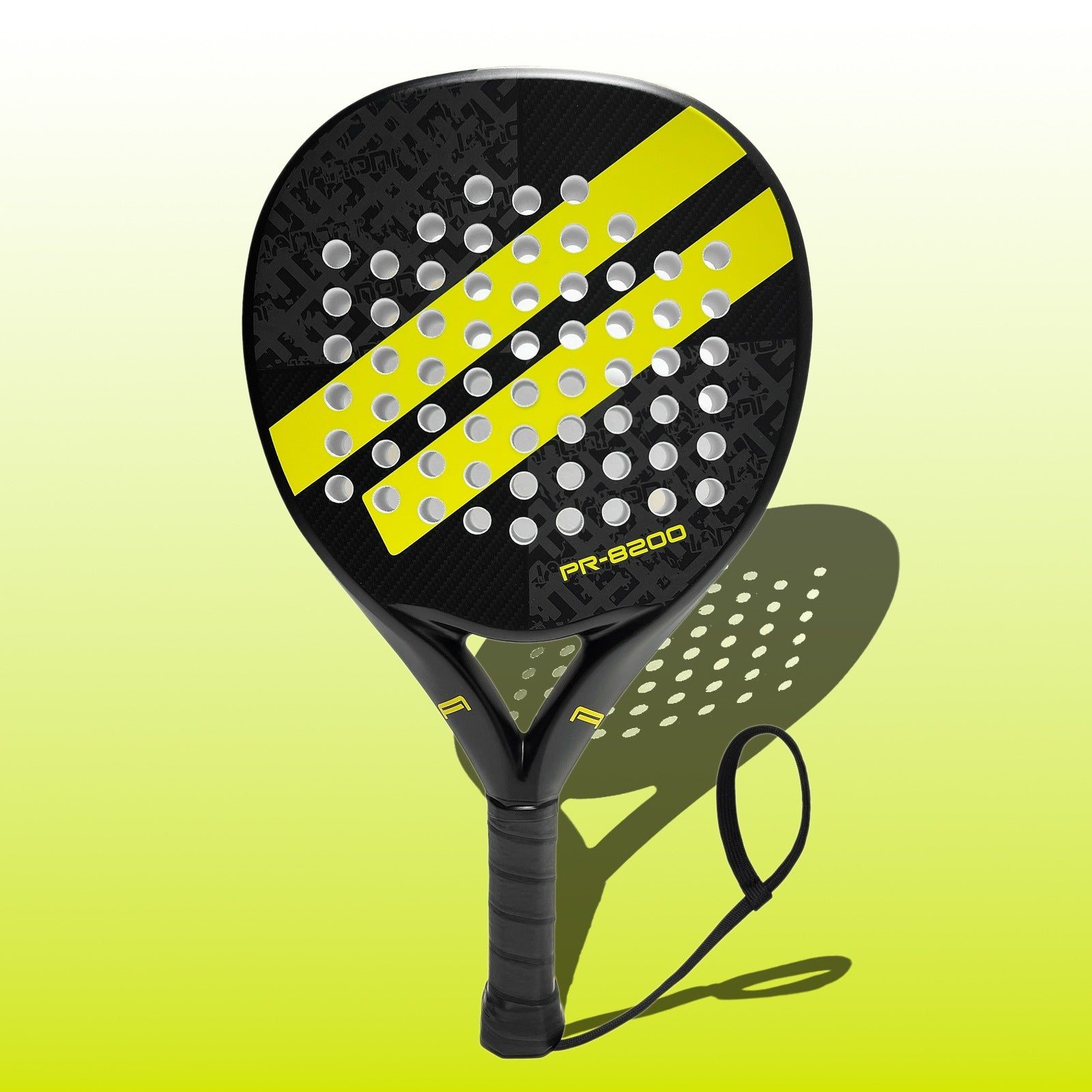 Front view of Halcyos IANONI Carbon Pro padel racket with carbon fiber face in Qatar