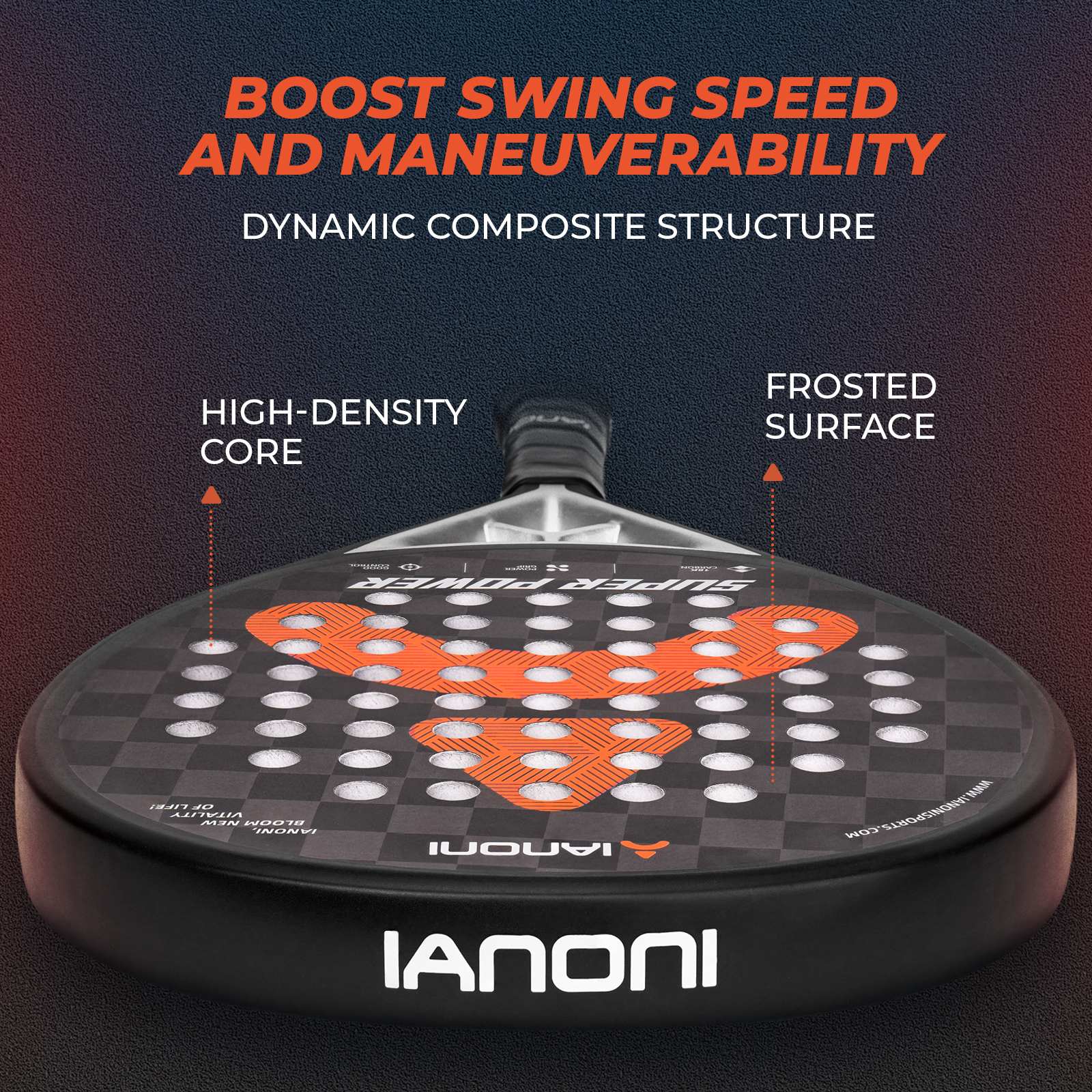 18K carbon fiber construction of Halcyos Super Power padel racket Qatar