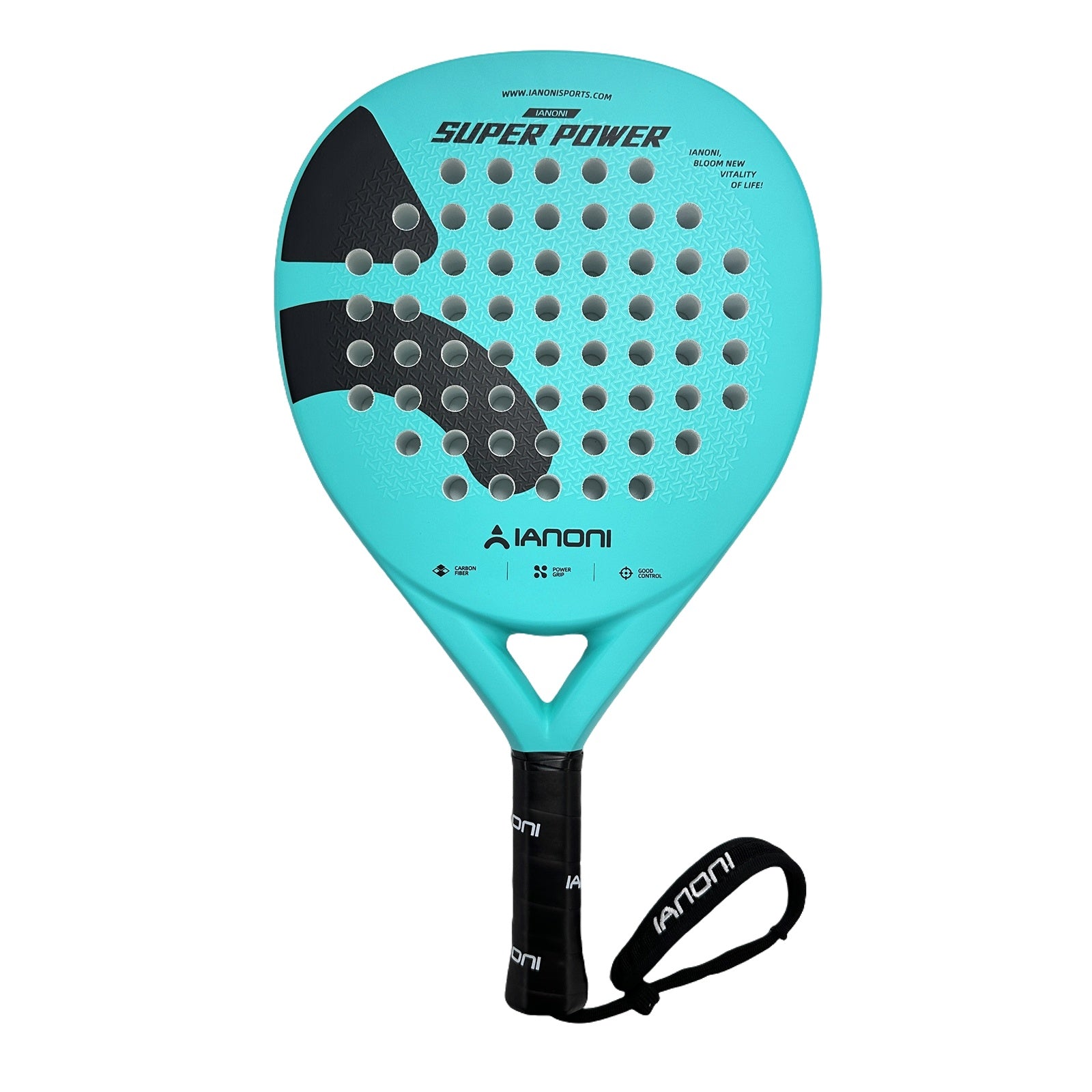 Halcyos full carbon padel racket front view diamond shape design in Doha Qatar