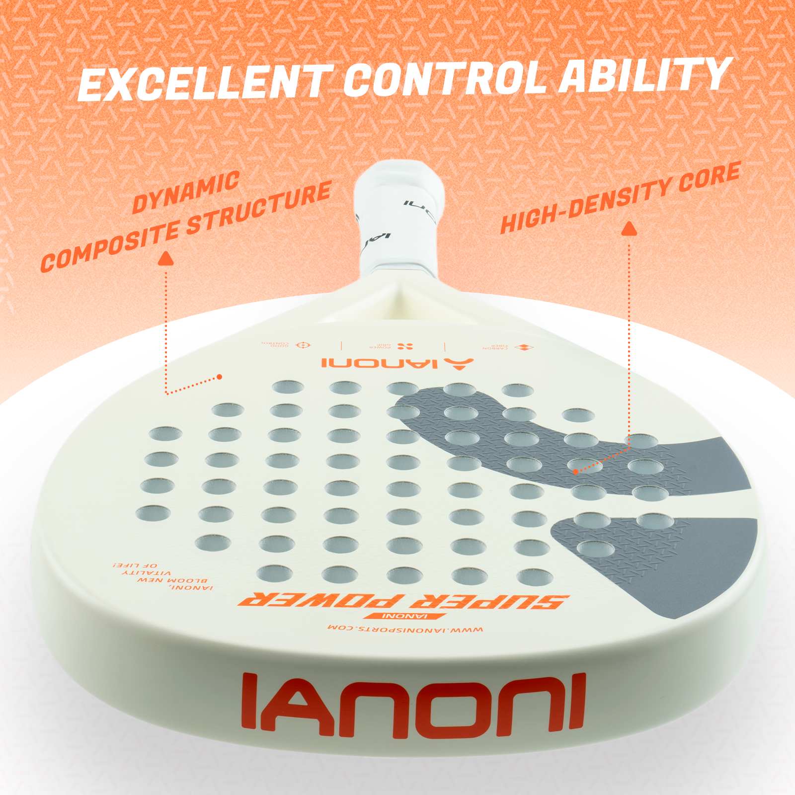 IANONI Super Power Cream White padel racket in Qatar
