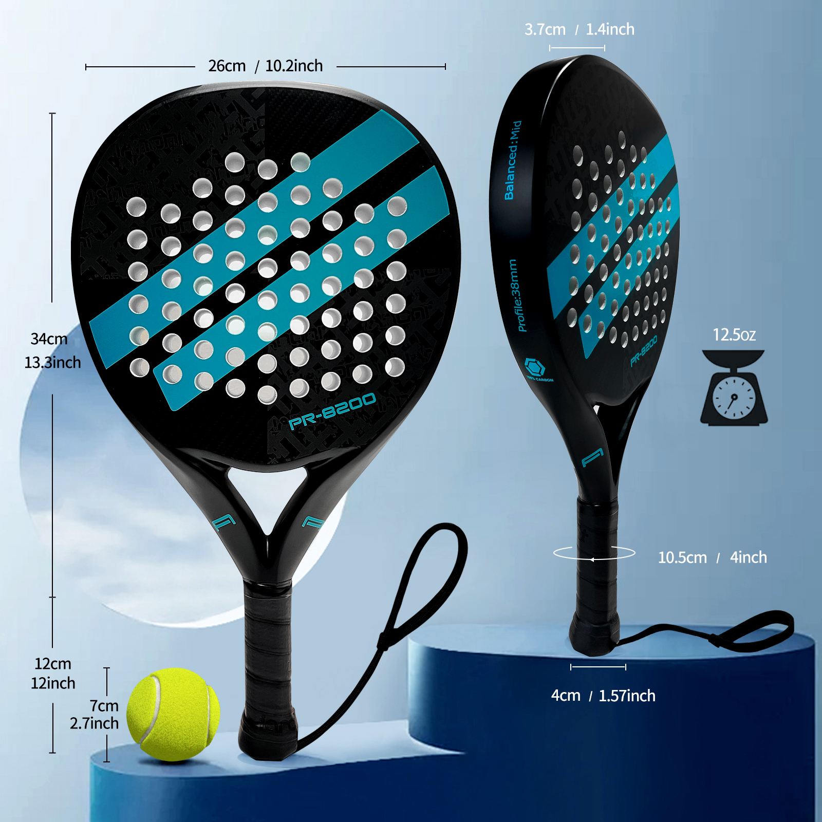 IANONI red carbon fiber padel racket built for speed and consistency