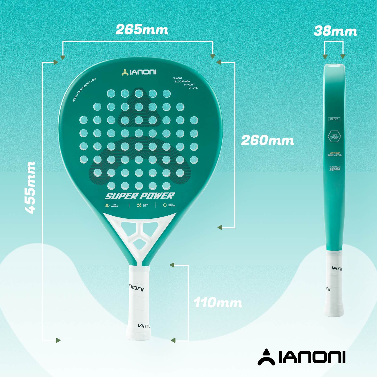 Red diamond shape padel racket with large sweet spot for clean contact