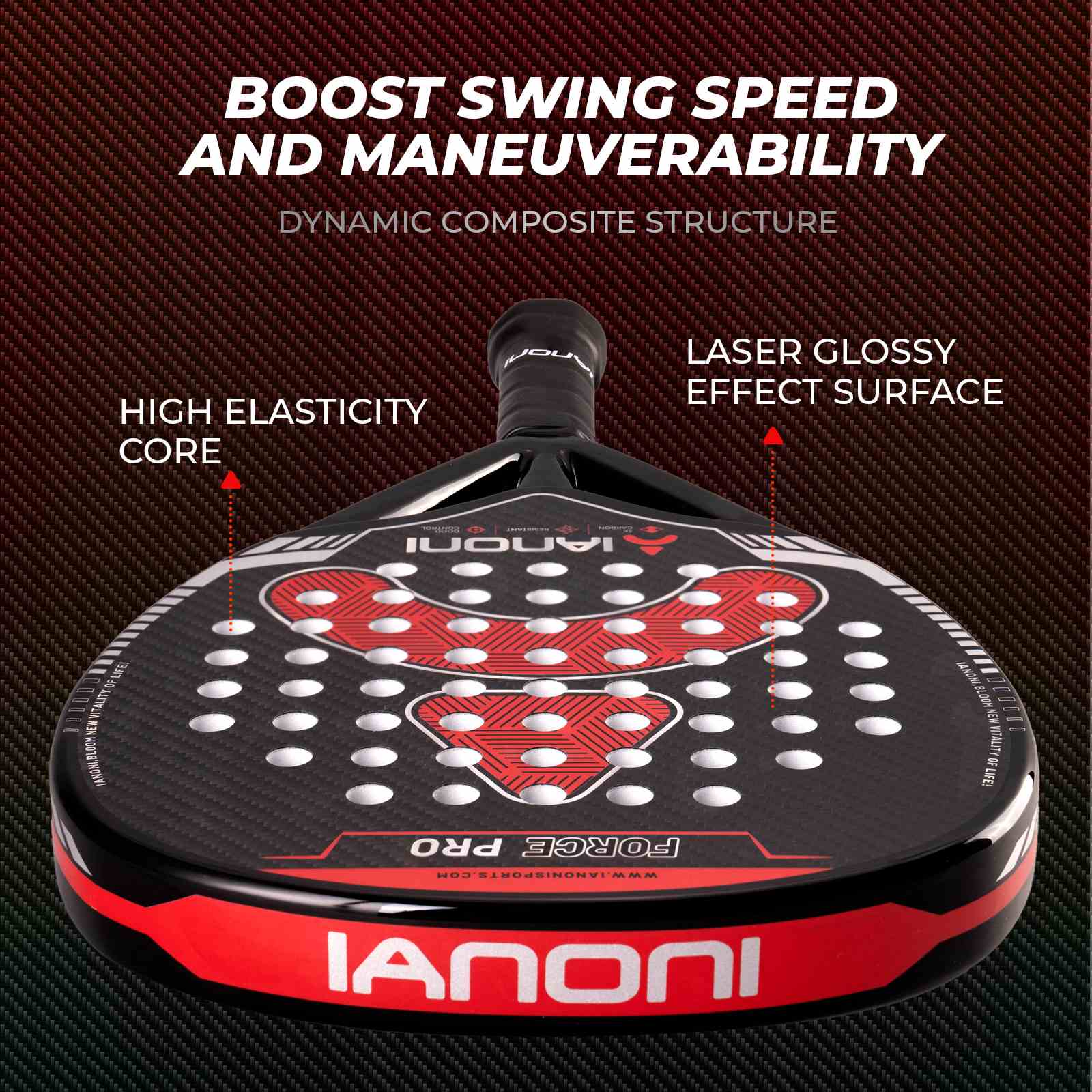 IANONI Force Pro Black padel racket in Qatar