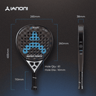 Ergonomic handle and grip of Halcyos IANONI Super Power padel racket