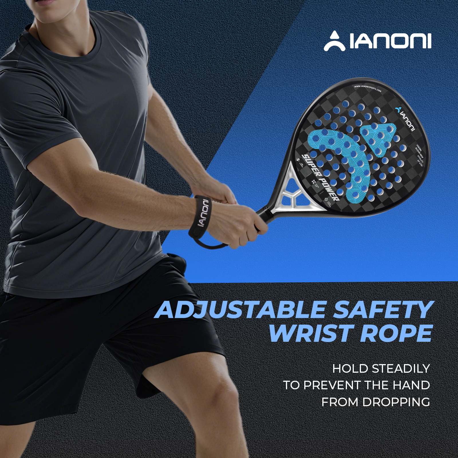 3D rough surface design for spin on Halcyos IANONI Super Power padel racket