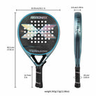 Arronax lightweight padel racket with aerodynamic hole design