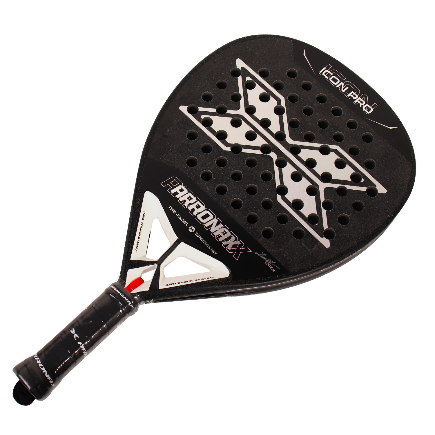 Arronax Icon 18K carbon matte surface padel racket close up
