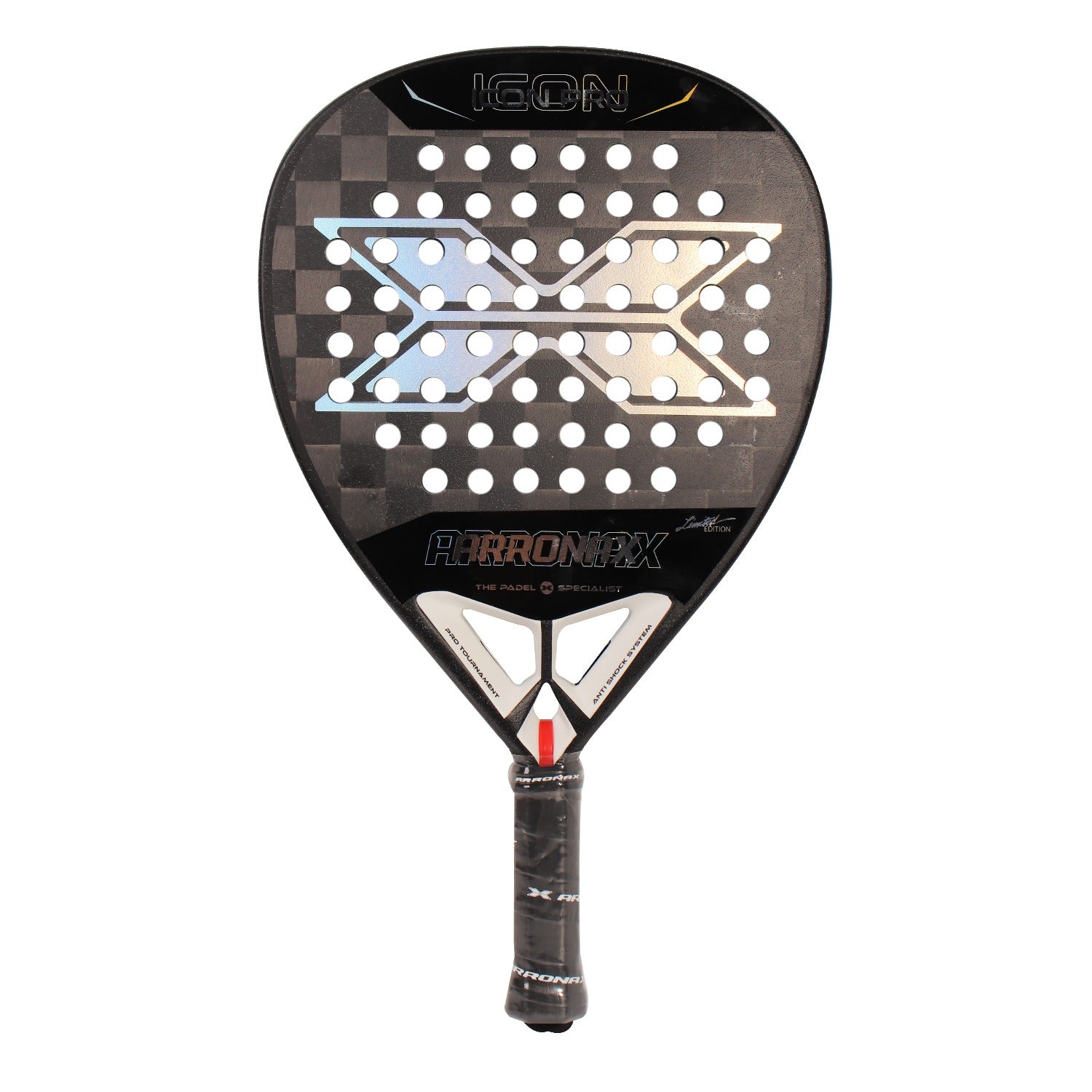 Arronax Icon diamond padel racket with 18K carbon surface by Halcyos in Qatar