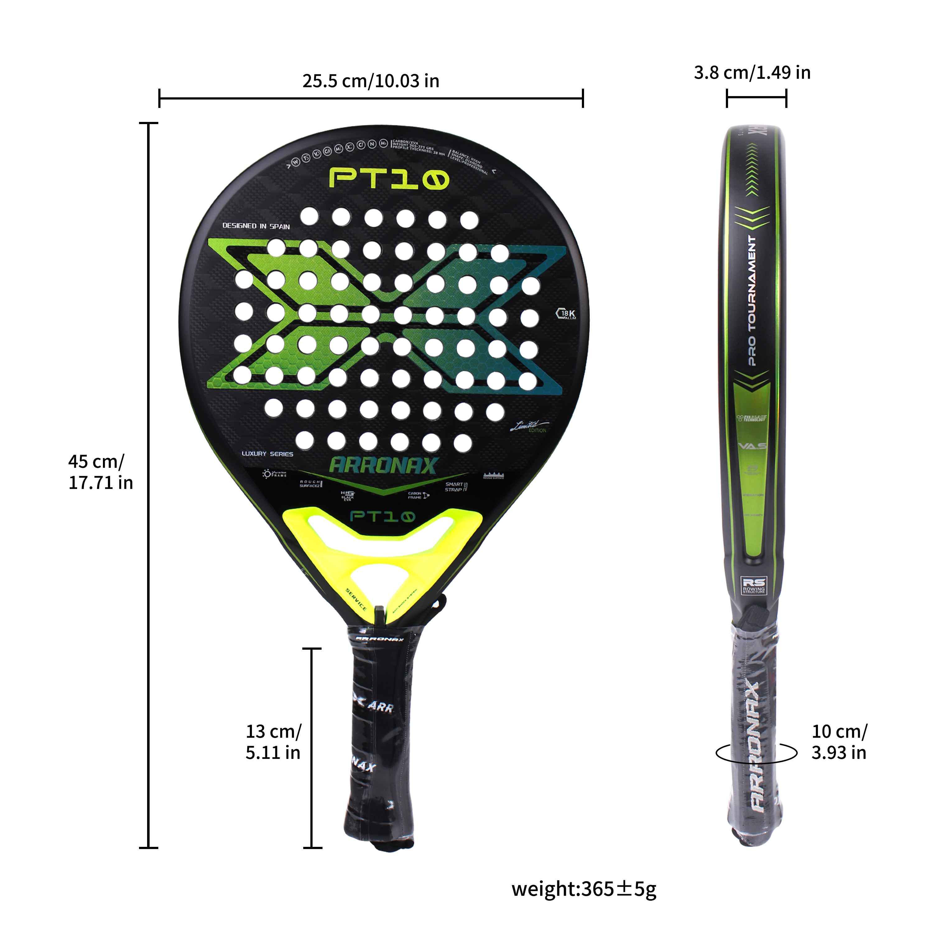 arronax pt10 control padel racket design