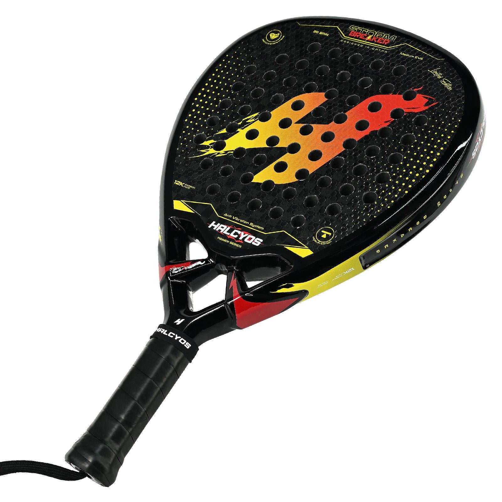 HALCYOS black yellow padel racket premium design