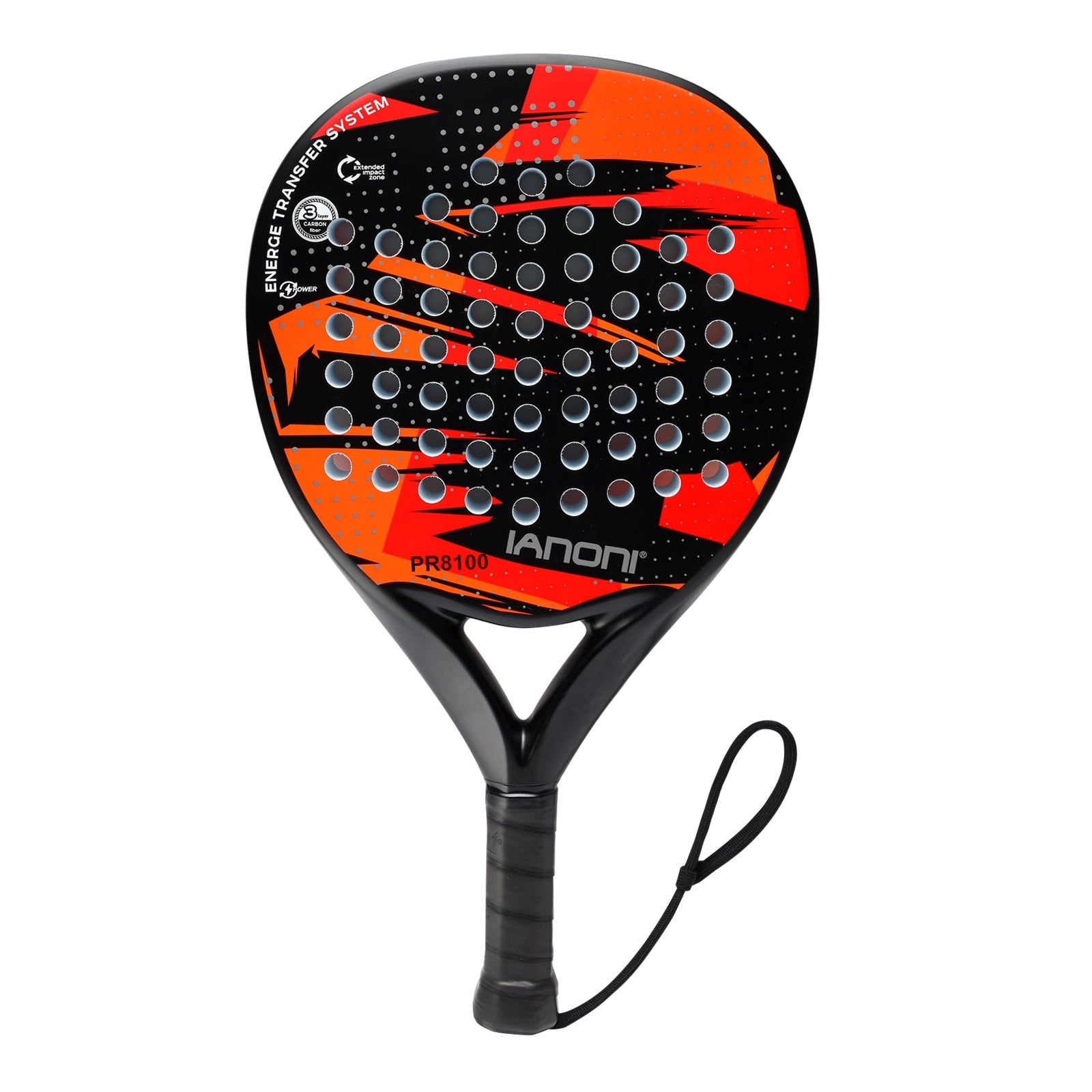 Anti-slip ergonomic handle grip of Halcyos IANONI professional beach tennis paddle