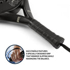 Sweat-wicking anti-slip grip of Halcyos IANONI Carbon Pro padel racket