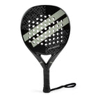 Logo and finish closeup of Halcyos IANONI Carbon Pro padel racket