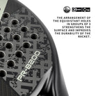 Halcyos IANONI Carbon Pro padel racket used on court during play in Qatar