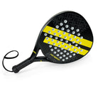 Optimized hole pattern reinforcing surface on Halcyos Carbon Pro racket