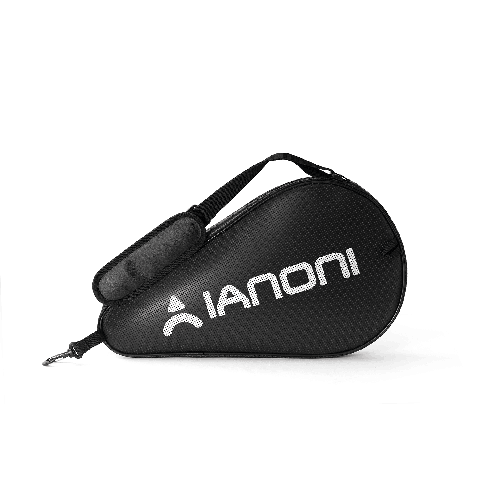Front view of Halcyos IANONI premium leather padel bag single racket case