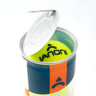 Rear design of Halcyos IANONI Pro padel balls can in Doha Qatar