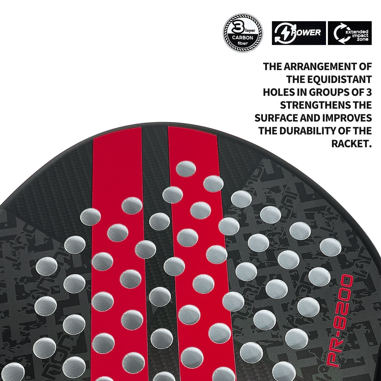 Back view of Halcyos IANONI Super Power 18K carbon fiber padel racket