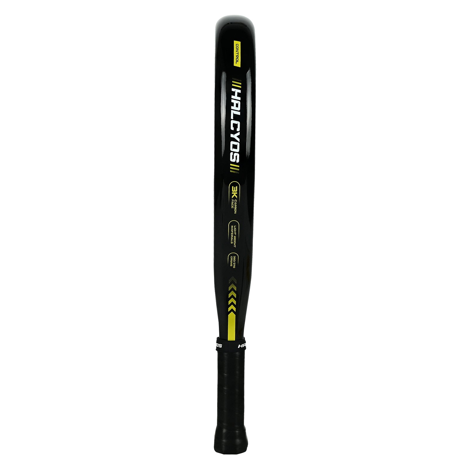Halcyos padel racket side profile carbon frame detail