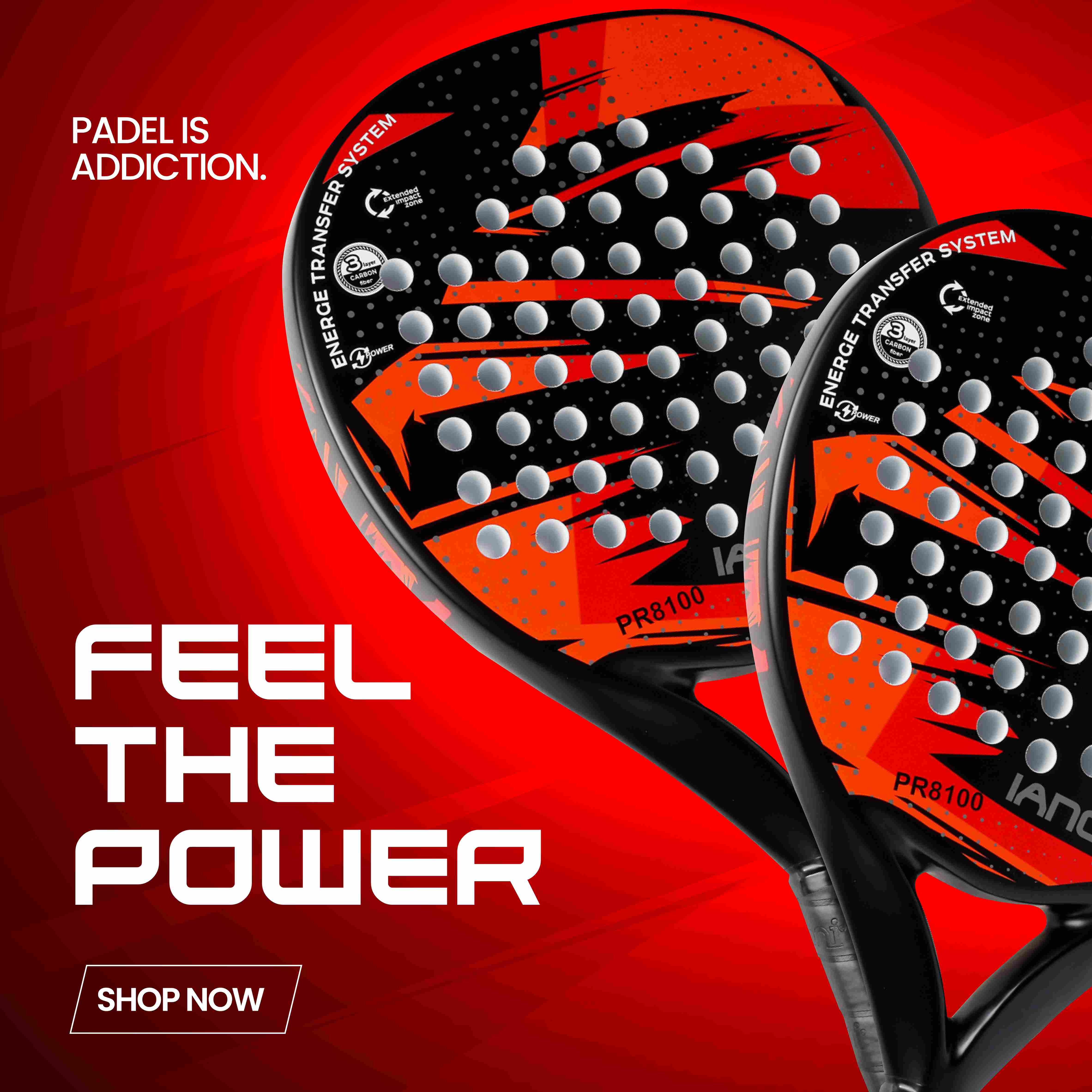 Halcyos PR8100 Power Series padel racket – built for strong smashes and attacking play.