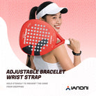 Red padel racket with full carbon surface and EVA memory core for control