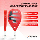 Halcyos red diamond shape racket built for power and stability