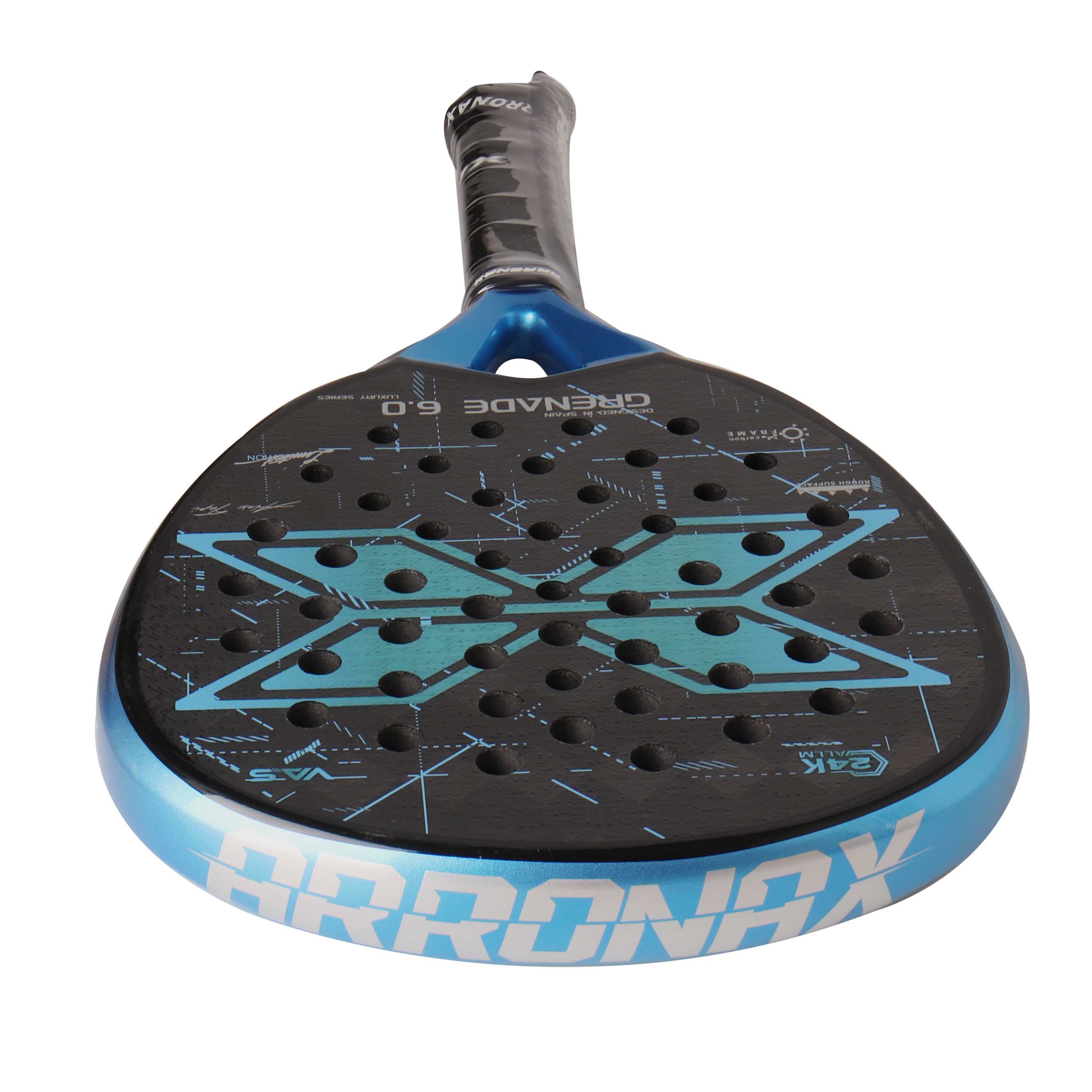 halcyos Grenade 6.0 padel racket handle grip detail for better control