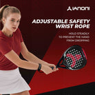 Red carbon fiber padel racket with hybrid shape for power and precision