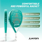 Watermelon red padel racket with carbon face and soft EVA core for comfort