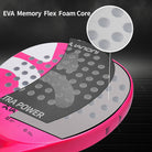 Side profile of the pink IANONI Super Power padel racket showing its 38mm frame