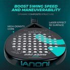Rear view of IANONI Super Pro padel racket carbon finish