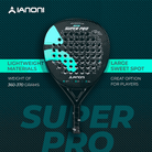 IANONI Super Pro padel racket with 3K carbon fiber face front view
