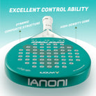 IANONI Super Power red racket with matte anti slip surface for spin