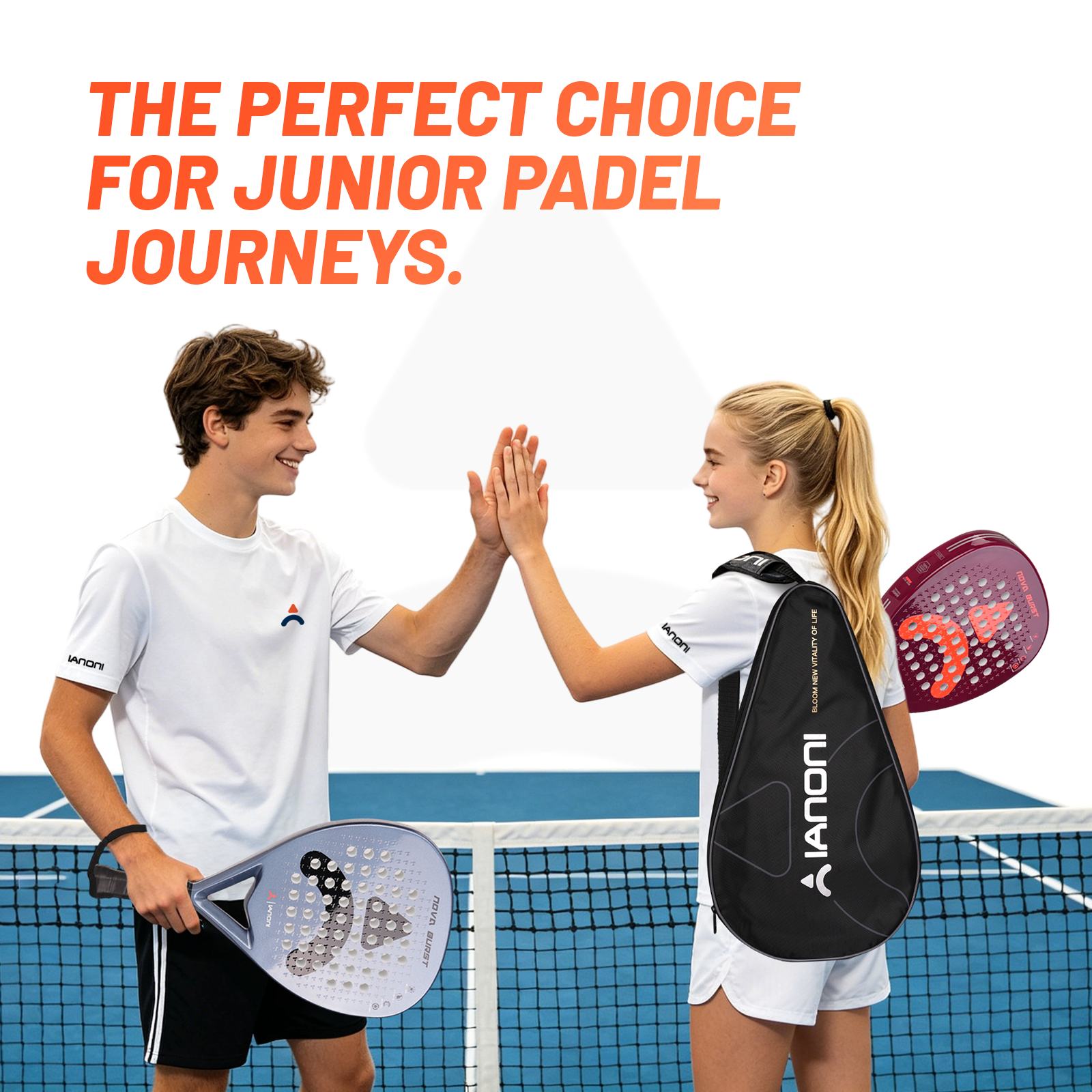 Junior player making a forehand shot with the lightweight Nova Burst control racket